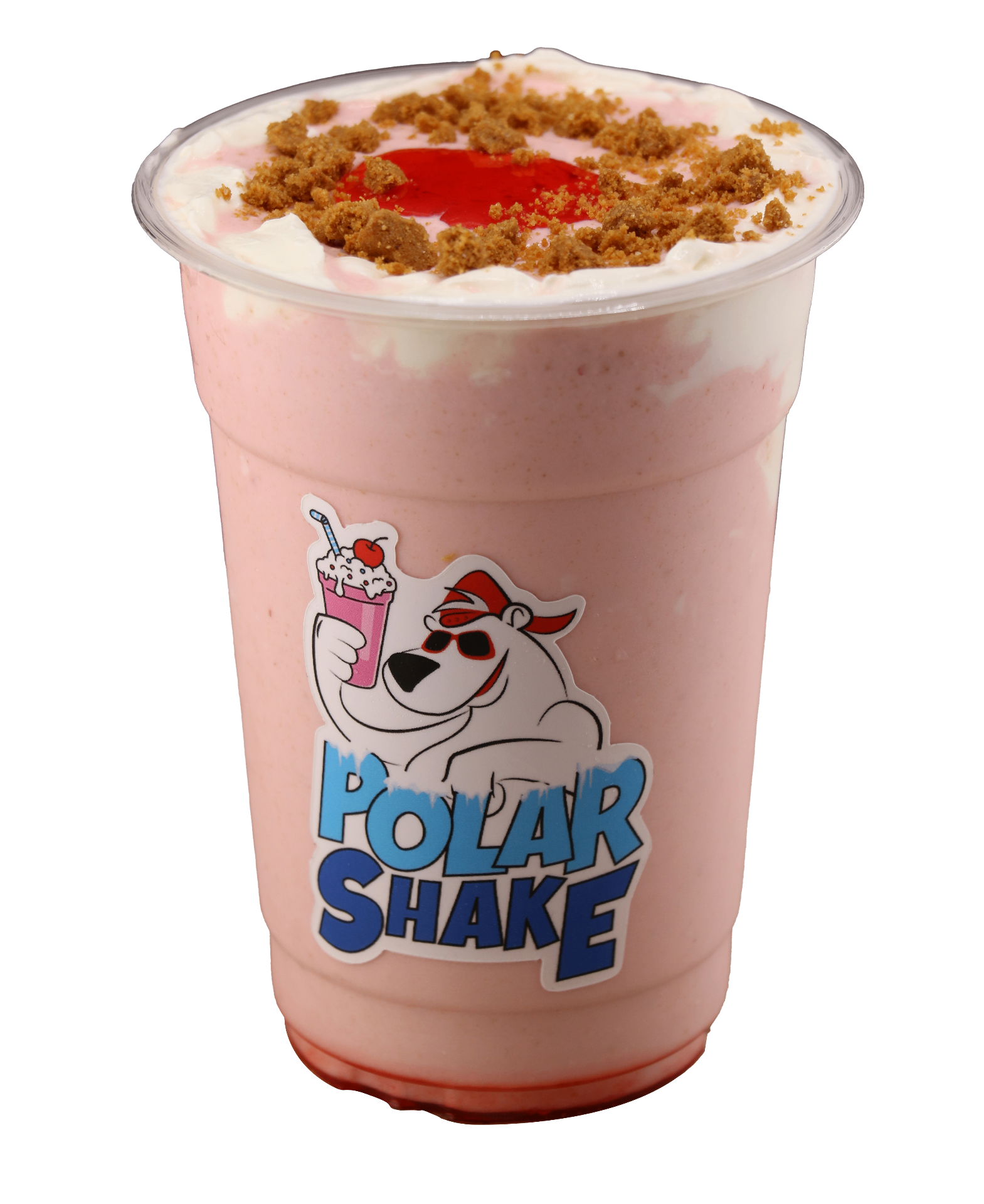 Strawberry Frost shake with crumble
